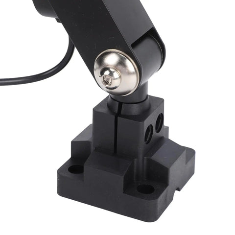 Close-up of base and joint of 24W LED Machine Work Light With 360 Degree Adjustable Head, Rugged Aluminum Alloy Body, Explosion Proof Build, 24V Power Supply, Ultra Bright No Flicker Lighting For CNC Lathe Milling Machine Grinder Sewing Workshop