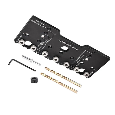 Adjustable Shelf Pin Jig For Cabinets Delivers Dead On Accuracy And Straight Hole Punching Built From Heavy Duty Aluminum Alloy with drill bits.