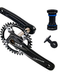 Mountain Bike Crankset 104 BCD Hollow Integrated 170mm Arm With Narrow Wide Chainring Options 30T 32T 34T 36T 38T Lightweight About 550g Ready for Single Speed and a Legit MTB Upgrade; black 170mm CNC aluminum MTB crankset with chainring and bottom bracket