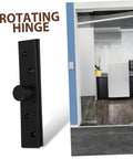 Heavy Duty Hidden Door Pivot Hinge With Rotating Stainless Steel Mechanism For Secret Bookcase And Partition Doors Black Finish