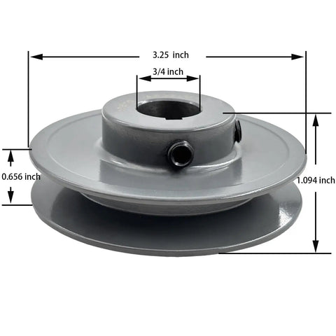 3/4 Inch Bore 3.25 Inch OD V Belt Pulley One Groove Cast Iron Sheave For A 3L 4L Belts 3/16 X 3/32 Keyseat Statically Balanced Heavy Duty Mechanical Pulley For Smooth Power Transfer