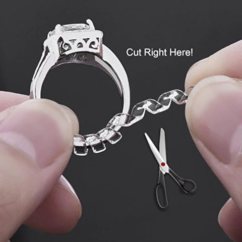 Ring Sizer Adjuster For Loose Rings Women 4 Sizes Invisible Plastic Ring Sizers With Polishing Cloth Pack Of 16 in use