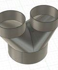 6 Inch To 4 Inch 2 Way Duct Splitter Connector For Dust Collection in woodworking and grow tents, PETG material, two 4-inch outlets