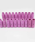 68 Piece TIG Torch Consumables Kit For Welding Torches With 10N Series Alumina Nozzles arranged in rows