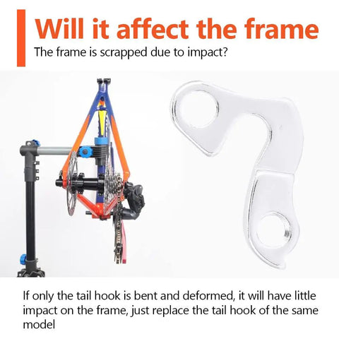 Rear Derailleur Hanger For Mountain Bike Aluminum Alloy Dropout Adapter with focus on tail hook on a bike frame