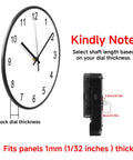 Battery Powered Clock Movement Replacement Kit With High Torque Axis Shaft 8mm No Thread For 1mm Dial thickness guide image