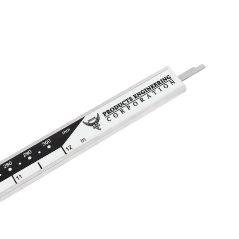 Close-up of Beefy 12 Inch 300mm Digital Caliper With Industrial Grade Stainless Steel IP67 Waterproof And Oil Resistant features.