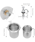 Florchest Dipper Well Faucet and Bowl Set, 7”×8.5” Shop Bar Counter Sink Faucet with measurement details.
