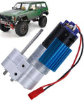Beefy Speed Change Metal Gearbox With 370 Brush Motor for WPL RC cars, CNC machined with anodized finish for off-road racing