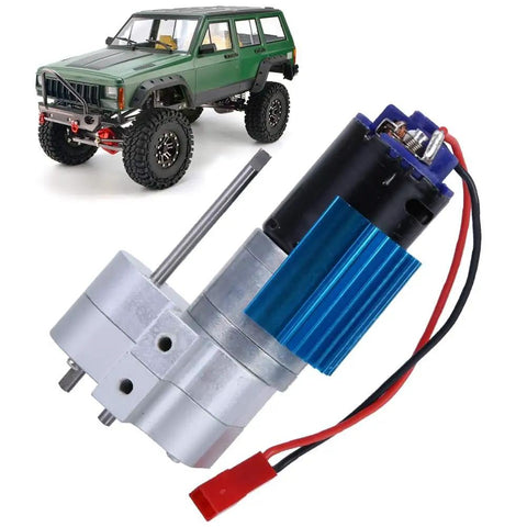 Beefy Speed Change Metal Gearbox With 370 Brush Motor for WPL RC cars, CNC machined with anodized finish for off-road racing