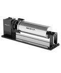 Creality Falcon rotary roller 3-in-1 kit for A1 laser engraver; front view, silver stainless steel drum on black frame.