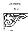 Certified Knockout Vintage Cast Iron Shelf Brackets For Heavy Duty Wood Floating Shelves And Ornate Wall Mounted Display Supports That Look Absolutely Dope In Every Single Home, 14x8.5 in.