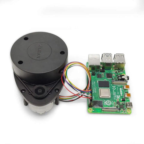 RPLIDAR A1M8 2D 360 Degree LIDAR Sensor For Robots, connected to a Raspberry Pi for obstacle detection and navigation