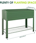 Green Two Pack Raised Garden Beds Made From Galvanized Steel Planter Boxes With 400 Lb Capacity, Five Drainage Holes And Two Flow Channels
