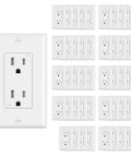 Decorator Wall Receptacle Outlet Kit With 50 Pack Tamper Resistant Outlets For Easy Install, 15 Amp 125 Volt Standard shown