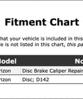 Fitment chart for Front Disc Brake Caliper Pin Kit Fits Plymouth Horizon 80s Models Premium Sliders For Quick Fix And Smooth Steering On Classic Rides