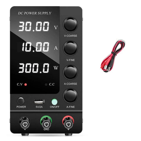 Variable Digital DC Power Supply 0 To 30V 0 To 10A Lab Bench Regulator With Overload Short Circuit And Over Temperature Protection