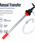 Heavy Duty Manual Push Oil Transfer Pump Works Like A Charm Moving Light Fluids To Thick Gear Oil Featuring A Swivel Anti Drip Nozzle.