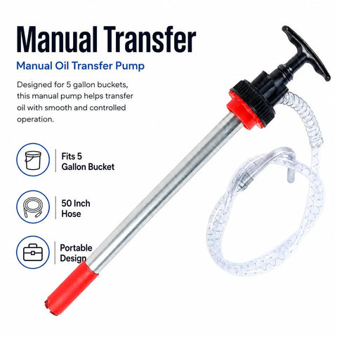 Heavy Duty Manual Push Oil Transfer Pump Works Like A Charm Moving Light Fluids To Thick Gear Oil Featuring A Swivel Anti Drip Nozzle.