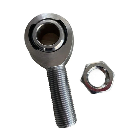 2 Male Rod Ends 7/8 Inch 7/8-14 Thread Tough Chromoly Steel Heim Joints Featuring Zero Slack Self Lubricated Rose Ball Bearings.