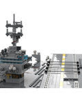 Detailed top view of Top Shelf USS Enterprise CVN 65 Aircraft Carrier Building Blocks Set With 4941 Heavy Duty Bricks showing control tower.