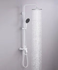 Exposed Shower System with Tub Spout 180° Rotating White, showcasing sleek design and adjustable water flow.