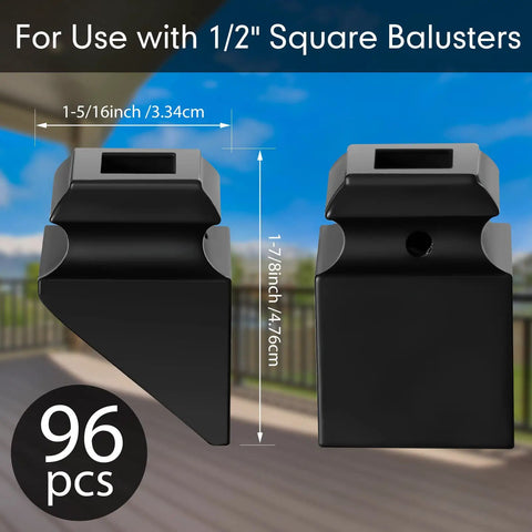 Iron Baluster Shoes For Half Inch Square Railings With Screws Satin Black 96 Pack Stair Flat Shoes For Wrought Iron Balusters And Spindles Heavy Duty Staircase Hardware To Beef Up Your Rails