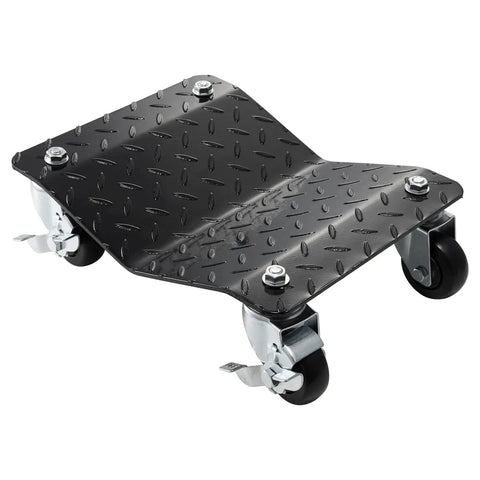 Heavy Duty Car Wheel Dollies Moving Cart With Locking Brakes Rock Solid Vehicle Hauler with diamond grip plate and casters