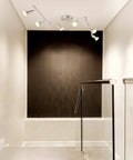 Six Light LED Track Lighting Kit With Sleek Matte Nickel Finish, Six Rotatable Heads, CRI 90 Plus, mounted in a modern hallway