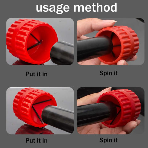 Two Pack Inner Outer Reamer Pipe Chamfer Tool Set for PVC PPR Copper Brass Aluminum Pipe 1.57in to 1.7in usage method demonstration