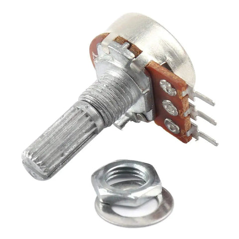 Five Pack 1M Ohm Rotary Potentiometers Top Adjustment 3 Pin With Single Linear Taper Knurled 6mm Shaft