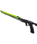 Side view of Reaper 90cm Railgun Speargun for Spearfishing and Freediving, high performance aluminum barrel, open muzzle design