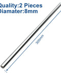 Two-Pack 8mm x 300mm Linear Motion Rods Shaft Guides For CNC Machines And 3D Printers Chrome Plated Carbon Steel Precision Rods 5/16 Inch x 11.81 Inch Durable Pro Grade With Smooth Glide, 8mm x 300mm rod