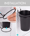 Installation of Six Pack Pegboard Cups With Loops For Pegboard Organization Cup Holders Black Durable Plastic For Garage Workshop