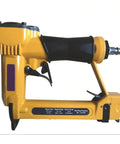 Professional Pneumatic Nail Gun Compatible With 7116 Staples And Air Compressor For Upholstery and Carpentry showing side view with rubber grip.