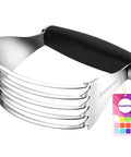 Pro Grade Heavy Duty Pastry Blender With Stainless Steel Blades And Wire Dough Cutter For Easy Mixing, Black Handle