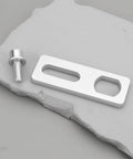 16mm Electric Bike Torque Arm Flat Pad Set For Electric Scooters, Includes 61x21x5mm And 16x12mm Mounting Pads, silver steel pad and bolt