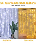Dual color Fairy Curtain Lights 300 LED White Window Curtain String Lights, 9.8 x 9.8 Ft Waterproof And Indoor Outdoor Decor