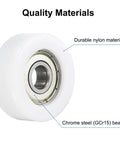 Eight Piece 608ZZ Double Shielded Nylon Ball Bearing Rollers showing durable nylon and chrome steel bearing for smooth drawer glide.