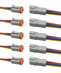 4 Pin Waterproof Automotive Electrical Connector Kit With 17AWG Wire, 4 Way Male And Female Plug Wiring Harness, DT Pigtail in rows