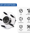 Rear Wheel Hub And Bearing Assembly 512285 Compatible With 2009 2010 Chevy Cobalt 2008 2010 HHR 5 Lug Advantages