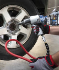 AvaGard Half Inch Air Hose Fifty Feet Heavy Duty Flex That Stays Flexible From Minus Forty To One Eighty Degrees used with air tool