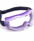 Over Glasses Safety Goggles With Anti Fog Lenses ANSI Z87.1 Protective Eyewear with adjustable black strap and lavender tint