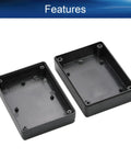 Built Tough Abs Plastic Junction Box For Circuit Boards Dustproof Electronics Project Enclosure Housing Black 3.54 By 2.56 By 1.42 Inches Two Pack showing two open ABS enclosures.