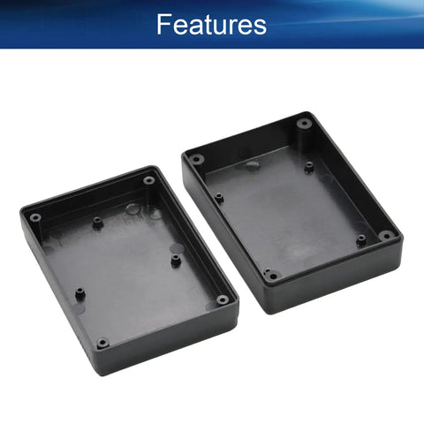Built Tough Abs Plastic Junction Box For Circuit Boards Dustproof Electronics Project Enclosure Housing Black 3.54 By 2.56 By 1.42 Inches Two Pack showing two open ABS enclosures.