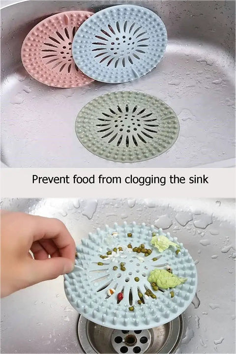 Slick Rubber Drain Stopper And Hair Catcher For Showers, Baths, And Kitchen Sinks, No Sweat Strainer Plug, colorful spiky design
