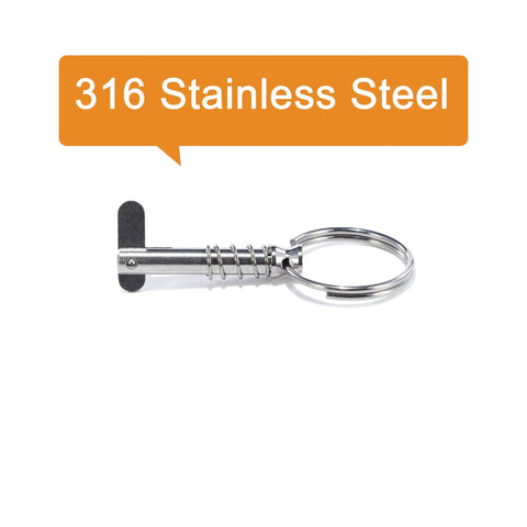 10 Pack Quick Release Bimini Pins One Quarter Inch Diameter For Boat Canopies With Pull Ring 316 Stainless Steel Marine Hardware