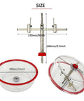 AeKeatDa hole saw cutter kit 1-5/8 to 8 in with ABS dust cover; two clear cases with red rims.