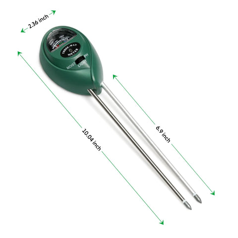 3-In-1 Soil Moisture, PH, And Sunlight Tester For Indoor Outdoor Gardening, Battery Free, Fast Accurate Read, Easy Switch Operation, 2 Pack