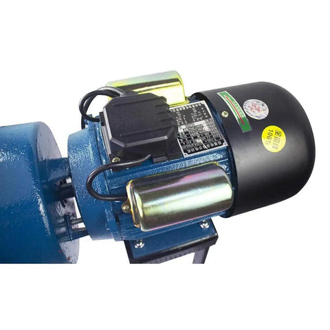 Top view of the motor unit of the Beast 2200W Electric Grain Mill Grinder For Heavy Duty Commercial Use with steel and black components.